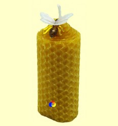 Vela bugia baixa de cera verge amb abella decorativa - Tierra 3000-1 vela