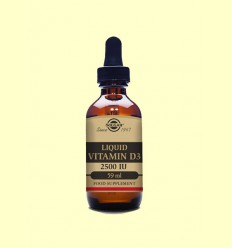 Vitamina D3 líquida 2500 UI - Solgar - 59 ml