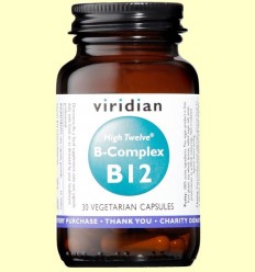 High Twelve Vitamin B12 amb B-Complex - Viridian - 30 Càpsules