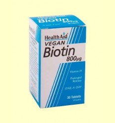 Biotina 800 gu - Health Aid - 30 comprimits