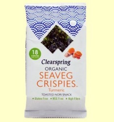 Alga Snack Nori Cúrcuma - Clearspring - 4 grams