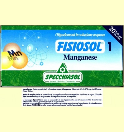 Fisiosol 1 Manganès - Specchiasol - 20 ampolles