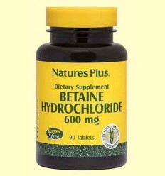 Betaina HCL 600 mg - Natures Plus - 90 comprimits