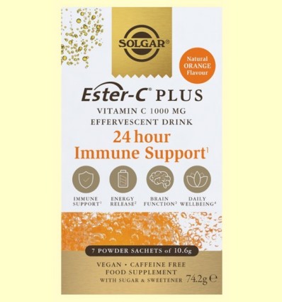 Ester C Plus 1000 mg Efervescent - Vitamina C - Solgar - 7 sobres