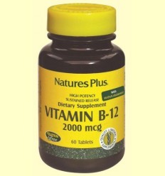 Vitamina B12 2000 mcg - Natures Plus - 60 comprimits