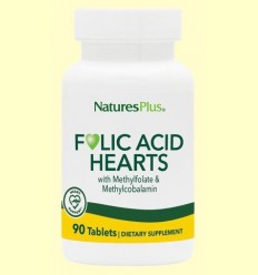 Folic Acid Hearts - Natures Plus - 90 comprimits