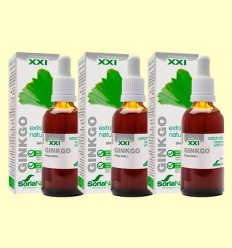 Ginkgo Biloba Fórmula XXI - Extracte Natural - Soria Natural - Pack 3 x 50 ml