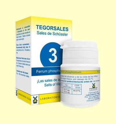 Tegorsal Nº 3 Ferrum Phosphoricum - Difosfat Fèrric - Laboratorios Tegor - 350 comprimits