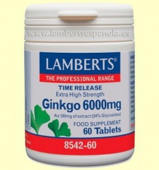 Ginkgo biloba 6.000 mg - Lamberts - 60 tauletes