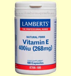 Vitamina E Natural 400 UI - Lamberts - 180 càpsules