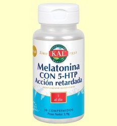 Melatonina amb 5-HTP Acció Retardada - Laboratorios KAL - 30 comprimits