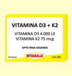 Vitamina D3 i K2 - Integralia - 30 càpsules