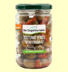 Olives verdes amb amaniment mediterrani - Bio Organica Italia - 180 grams