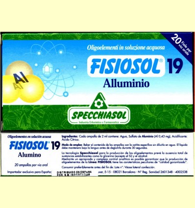 Fisiosol 19 Alumini - Specchiasol - 20 ampolles