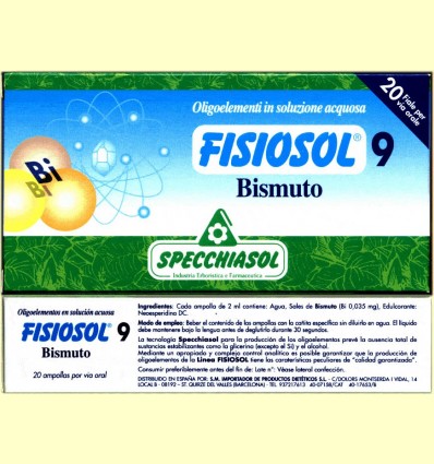 Fisiosol 9 Bismut - Specchiasol - 20 ampolles
