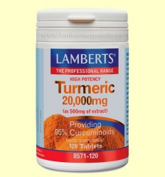 Turmeric - Cúrcuma 20.000 mg - Lamberts - 120 tauletes