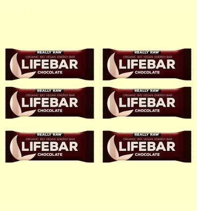 Lifebar Raw Xocolata Bio - Lifefood - Pack 6 x 47 grams