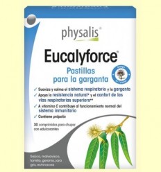 Eucalyforce Pastilles per a la Gola Bio - Physalis - 30 pastilles