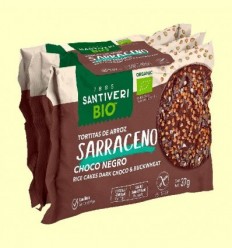 Coquetes d'arròs Sarraí Xocolata Negra Bio - Santiveri - 3 x 2 tortitas