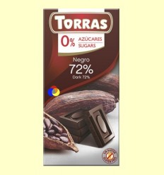 Xocolata Negre 72% Cacau - 0% Sucre - Torras - 75 grams