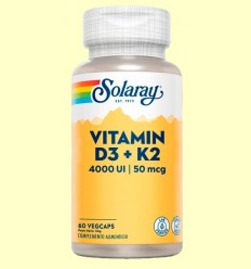 Vitamina D3 i K2 - Solaray - 60 comprimits