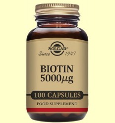 Biotina 5000 mcg - Solgar - 100 càpsules